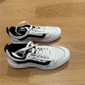 Vans Boys Classic White and Black Sneakers